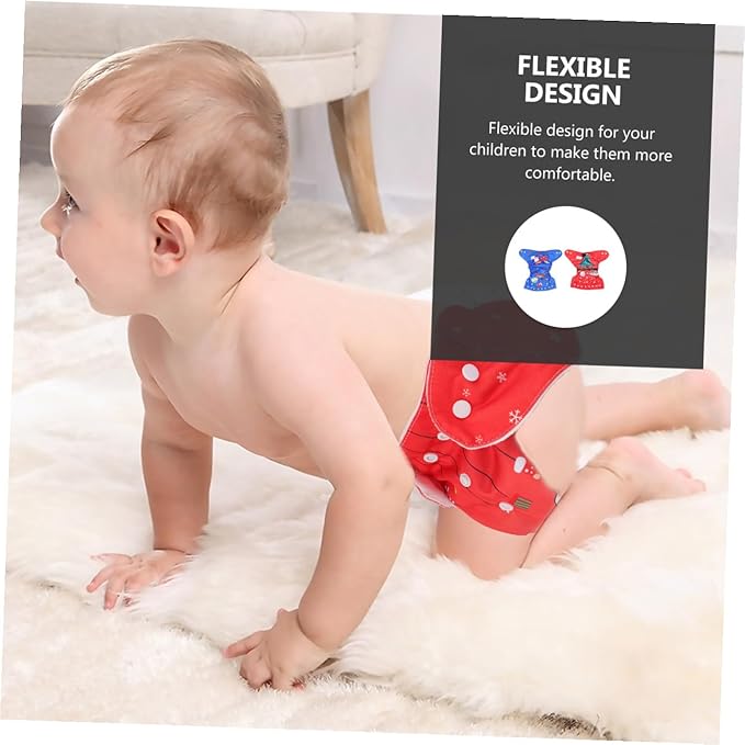 Healifty 2pcs Christmas Nappy Pants Cloth Diaper Cover Training Briefs for Newborns Comfortable Flexible Design Holiday Present