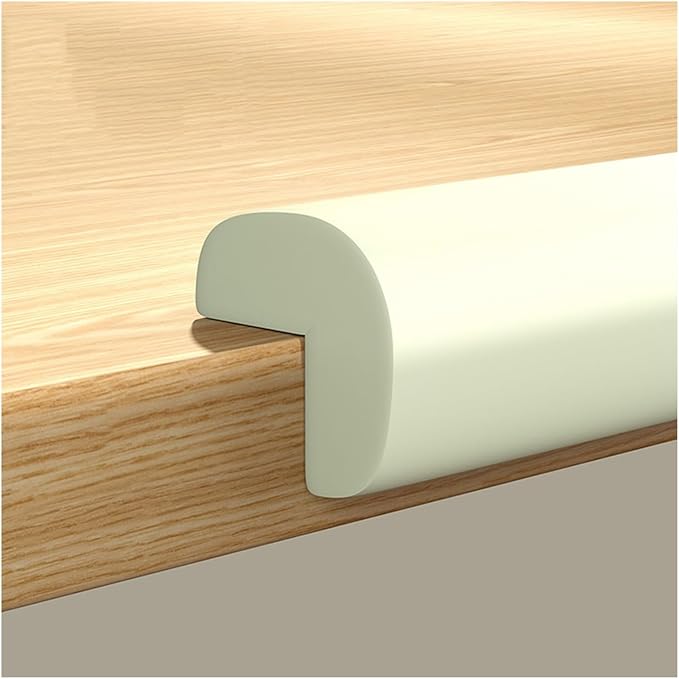 XPLKQXE Sharp Edge Safety Corner Edge Foam Padding, Edge Guards Bumpers Adhesive, Edge Corner Protector Guards for Table Edges & Sharp Corners(White-A,10pcs)