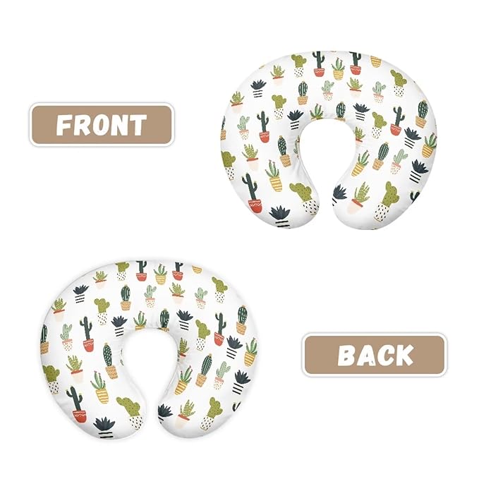 Lovely Cactus Girls Boys Nursing Pillow Cover for U-Shaped Feeding Pillow Breastfeeding Super Comfy and Soft for Baby, Baby Mom Essentials, 2 Packs