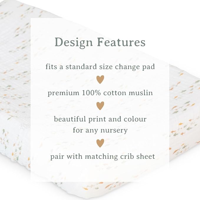 Lulujo Muslin Change Pad Cover - Fitted Changing Pad Cover for Boys and Girls -32"x17", 1 Pack (Fish)