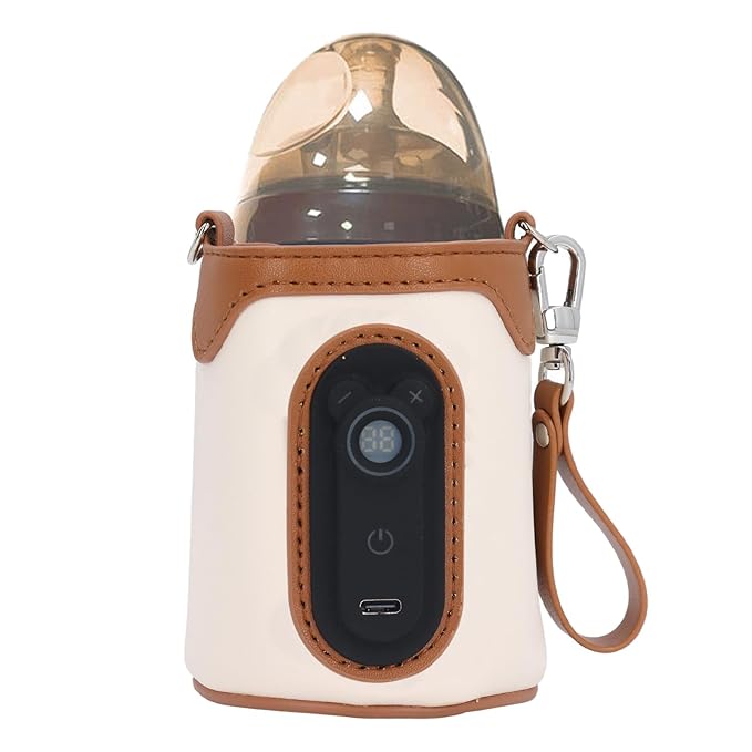 Baby Bottle Warmer, USB Milk Warmer Temperature Adjustable Portable Bottle Milk Warmer for Baby Milk Used in Home Outside and in Car Slow Heating to Keep Warm (S)