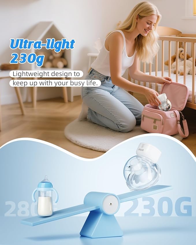 Electric Breast Pump with Models MY-376, Wearable Breast Pump Hands Free for Travel & Home, 4 Modes 9 Levels, 135° Flange, Quiet 40dB, BPA-Free, Easy to Clean & Gift for New Moms, Black