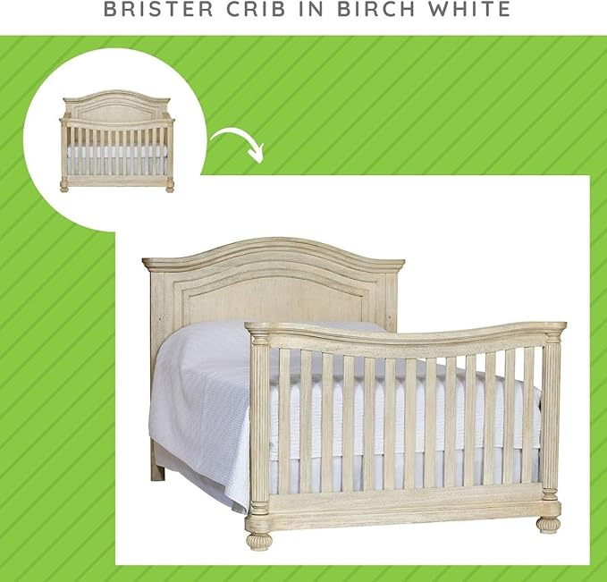 Full-Size Conversion Kit Bed Rails for Viv + Rae Convertible Cribs - Solid Wood Rail - Toddler and Adult Bed Rail for Full-Size Beds - Nursery & Baby Furniture (Weathered White/Birch White, Option 2)