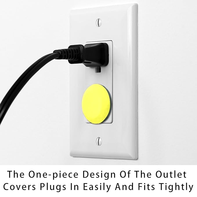 Pure Yellow Pattern Outlet Covers Baby Proofing Safe & Secure Electric Plug Protectors | Socket Covers for Home & Office