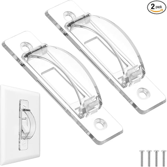 QWORK Wall Switch Guard, 2 Pack Tamper Proof Light Switch Cover Guard, Toggle Style, for Accidental and Unauthorized Switch Prevention