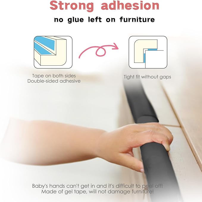 Baby Proof Corner Protectors for Furniture, 6.56FT Heavy Duty Foam Edge Corner Bumpers, Soft Rubber Safety Guards for Sharp Corners, Table and Cabinet Edges Protection (Green)