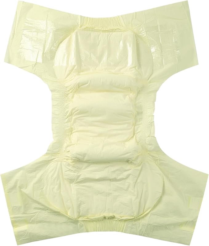 CutiePlusU Adult Diapers Heavy Absorption Dry Surface Disposable All Night-Yellow 2 Pieces (Medium 28"-38")