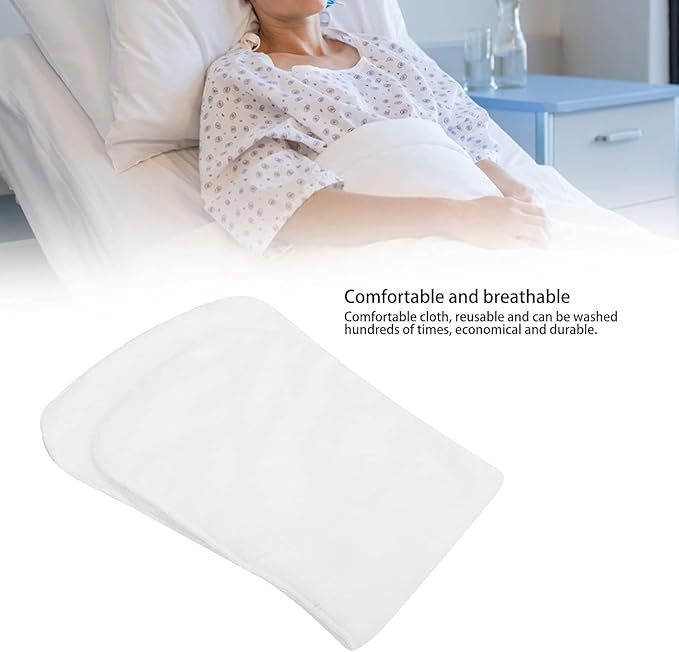 Adults Cloth Diaper, 4‑Layer Reusable Washable Nappy Diaper Soft Absorbent Inserts Pad for Incontinence Elderly(White)
