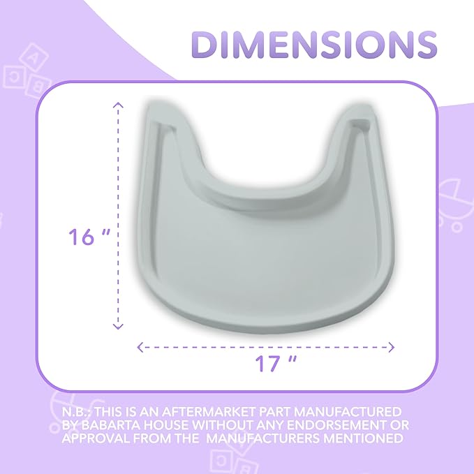 High Chair Tray Compatible with Stokke Trip Trap Chair, Glossy Gray - Ergonomic Curved Design - BPA-Free, Easy to Assemble