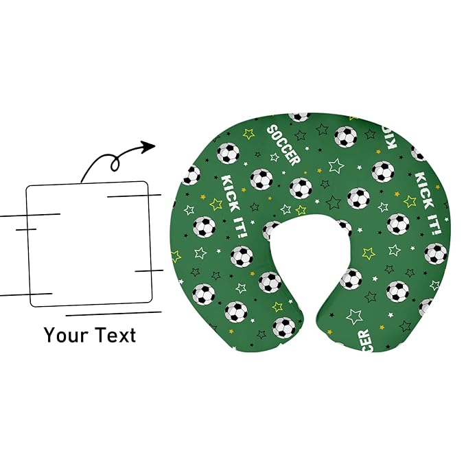 Dyoart Baby Nursing Pillow Cover, Custom Breastfeeding Bottle Pillow Slipcover, Personalized Gift for Infant Boys Girls,Soccer Pattern, Ultra Soft Comfortable(one Size)