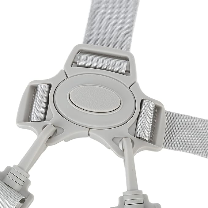 High Chair Straps, Adjustable 5 Point Harness Seat Belt Safety Strap Belt with Buckle Replace 5 Point Harness Straps for Stroller High Chair Stroller Pushchair (Gray Button 5 Point Strap)