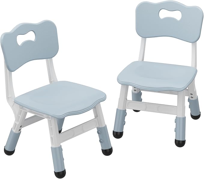 2-Pack Children Plastic Chairs with 3-Level Height Adjustment, Indoor & Outdoor Seat for Kids Ages 2–8, Perfect for Home, Daycare, School & Family Activities