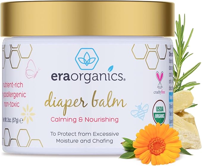 Era Organics Baby Healing Ointment & Diaper Balm – Organic Baby Balm for Eczema, Cradle Cap & Sensitive Skin + Organic Diaper Ointment – Moisturizing Relief for Dry, Irritated Skin (4 oz + 2 oz)