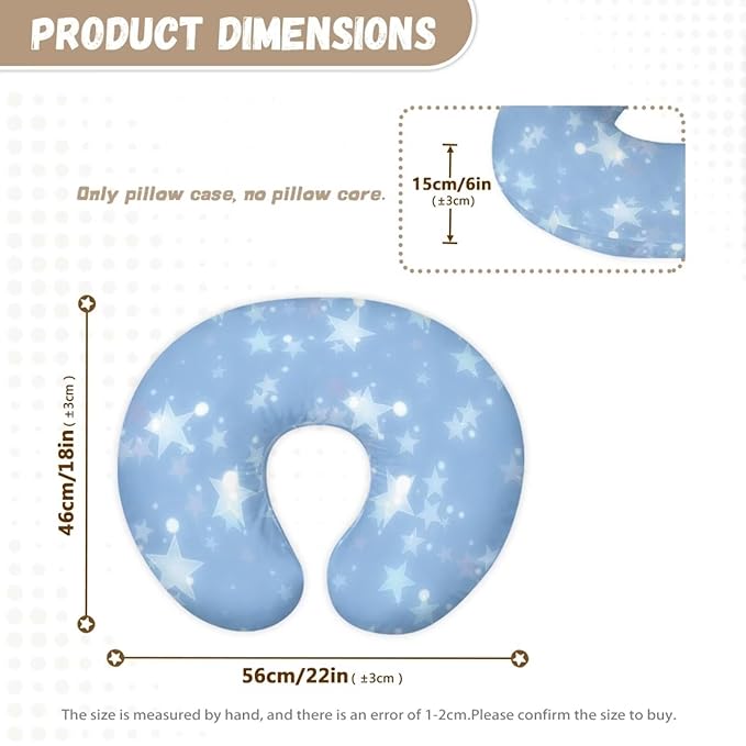 Nursing Pillow Cover Slipcover Blue Star Soft Maternity Breastfeeding Newborn Infant Feeding Cushion Cover Breathable Breastfeeding Cover for Nursing Pillow