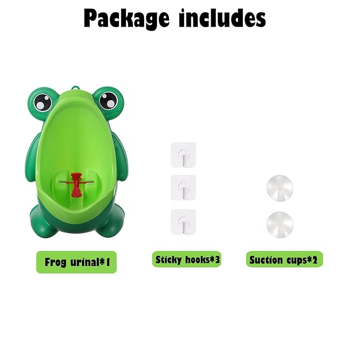 Cute Frog Urinal Standing Potty Training Urinal for Boys Pee Training Toilet with Funny Aiming Target Easy to Clean & Portable