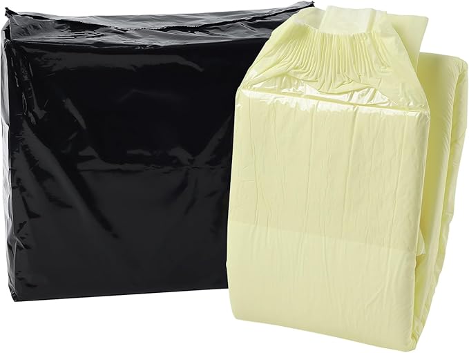 CutiePlusU Disposable Adult Diaper Heavy Absorption Dry Surface All Night- Yellow 10 Pieces (Large 37"-47")