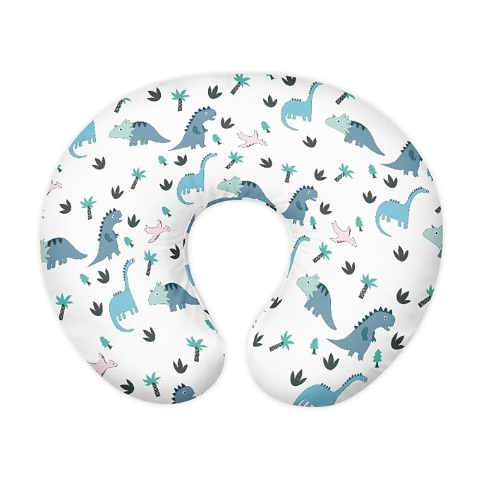 Dinosaur Nursing Pillow Cover with Hidden Zipper Dinosaur Soft & Breathable & Skin Friendly for Moms/Baby Stretchy Nursing Pillow Cover Quick-Dry Fabric