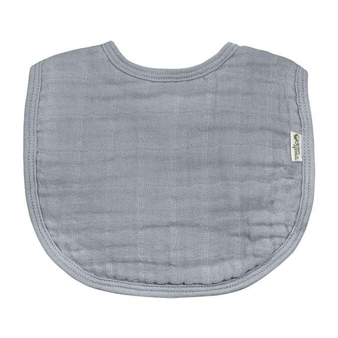 green sprouts Muslin Bibs made from Organic Cotton (5 pack)| 4 absorbent layers protect from sniffles, drips, & drools | 100% Organic cotton muslin, Adjustable snap closure, Machine washable