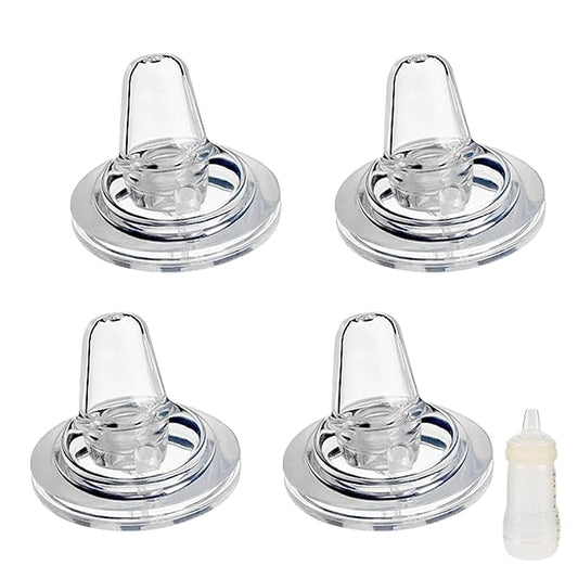 Sippy Spout Nipples for Mam Baby Bottles, Transition Straw Sippy Cup 100% Food Grade Silicone Soft Nipple, 6m+, Pack of 4