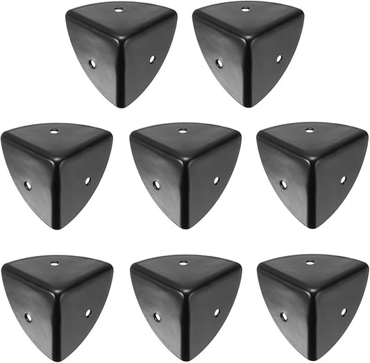 uxcell 8PCS Metal Corner Protector 1.5 x 1.5 x 1.5 Inch Box Edge Guard Protector Zinc Alloy Cabinets Speaker Corners Protector for Furniture Decorative (Black)