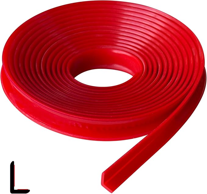 Rubber Edge Corner Trim, Self Adhesive L Shaped Edge Trim, Small Size Peel and Stick Edge Trim for Tile, Wall and Furniture Edges, Red Color, 10Ft