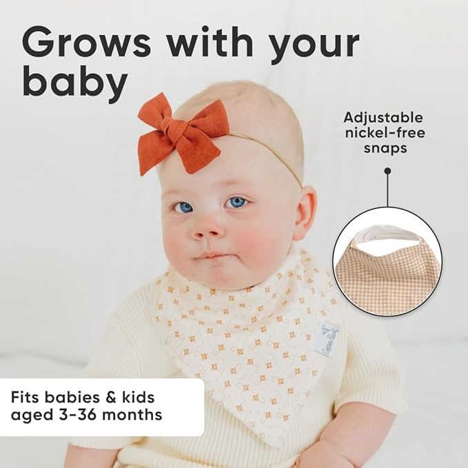 Copper Pearl Baby Bandana Bibs, 4 Pack
