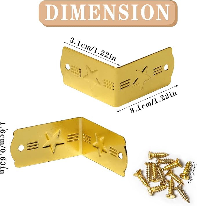 10 Pcs Iron Baseboard Corner Protectors, Skirting Board Corner Protectors Corner Guards, Vintage Metal Edge, Table Corner Edge Cover Safety Brackets with Screws.