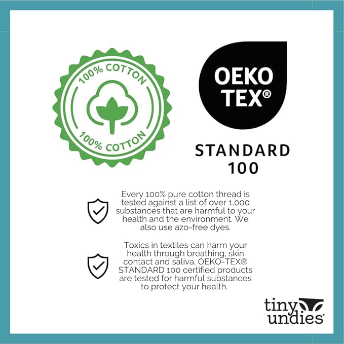 Tiny Trainers Cotton Training Pants, Unisex, for Babies and Toddlers, Elimination Communication or Potty Training - 3-pack
