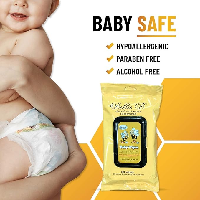 BELLA B Baby Diaper Wipes Bundle 3-Piece - Natural Baby Wipes - Organic Baby Wipes - Baby Cleaning Wipes - Soothing Wipes - Diapers Wipes - Infant Wipes - Alcohol-Free Baby Wipes Natural