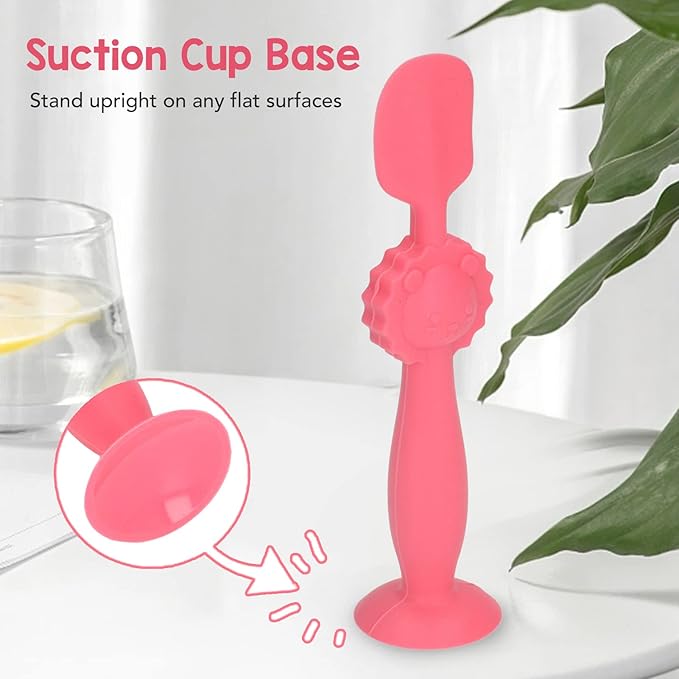 Marhynchus Soft Baby Butt Cream Applicator Skin Friendly Silicone Diaper Cream Spatula with Suction Base (Red) Diaper Cream Spatula Diaper Cream applicator