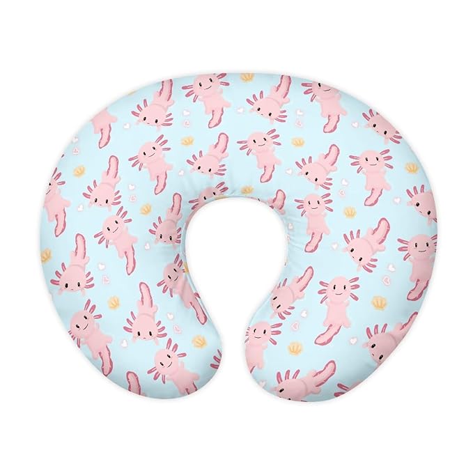 Multi Pink Axolotl Nursing Pillow Cover for Baby Boy Girl Nursing Pillow Cover Cuddle Pillow Slipcover Detachable Nursing Pillow Protective Baby Feeding Easy to Use and Dustptoof