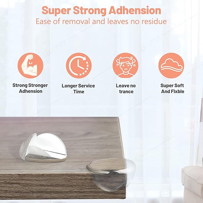 [24 Packs] BECOMTO Baby Safety Corner Guards,Premium Clear Furniture Edge Corner Protector with Strong 3M Gel Stickers Adhesive,Baby Safety Desk Table Sharp Corner Cushion Padding,Crystal Technology