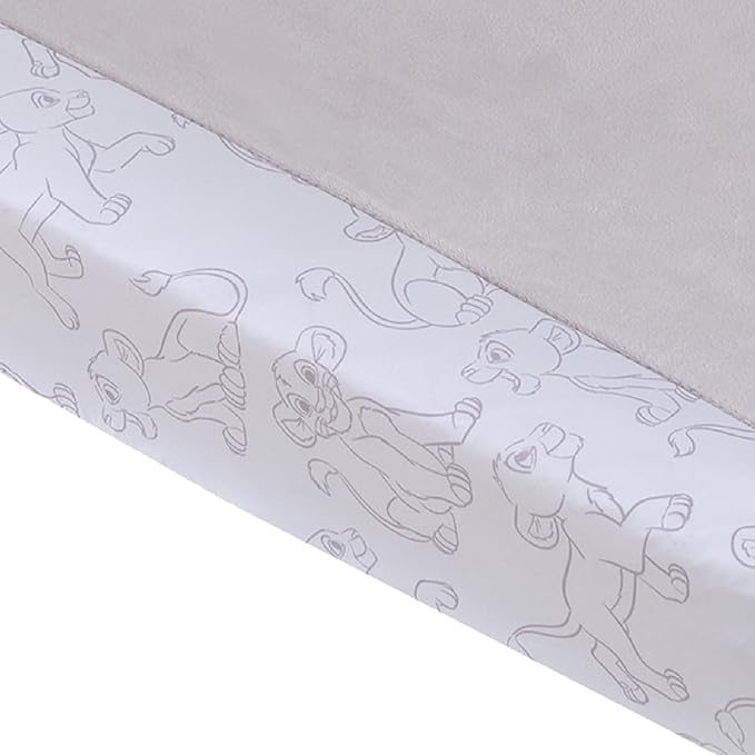 Disney Lion King - Wild About You Taupe and White Super Soft Changing Pad Cover