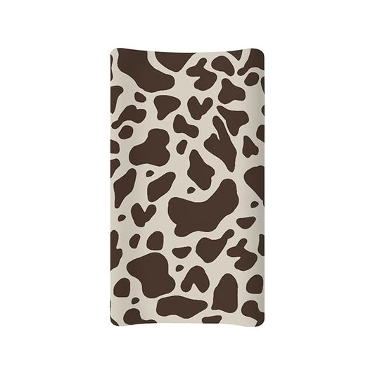 Brown Cow Print Baby Changing Pad Cover Set of 1 Changing Table Cover for Girls, Changing Pad Covers 32"x16" Snug Fitted Diaper Table Sheet