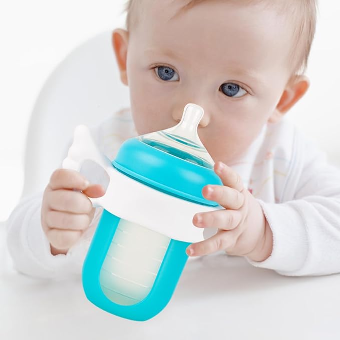 Silicone Baby Bottle Handles for Boon Nursh Bottles, Easy Grip Bottle Holder for Self Feeding