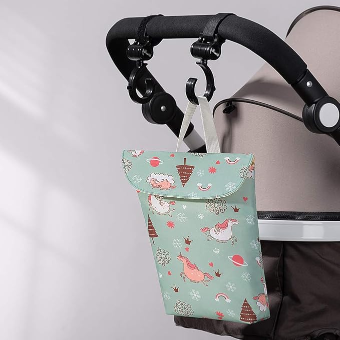SUNVENO Diaper Bag with Hang Strap for Baby Stroller/Home, 6-7 Diapers Capacity, Waterprroof