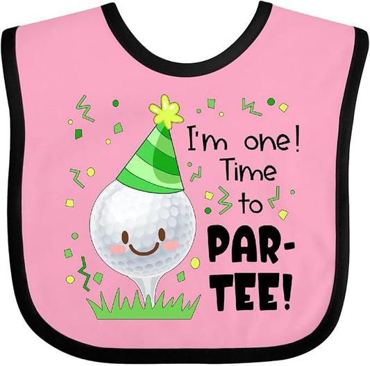 inktastic I'm 1 Time To Par-Tee Golf First Birthday Baby Bib