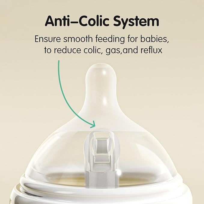 Aynmer Natural Flow Baby Bottle Silicone Nipple，0+ Months, 4 Counts (SS)