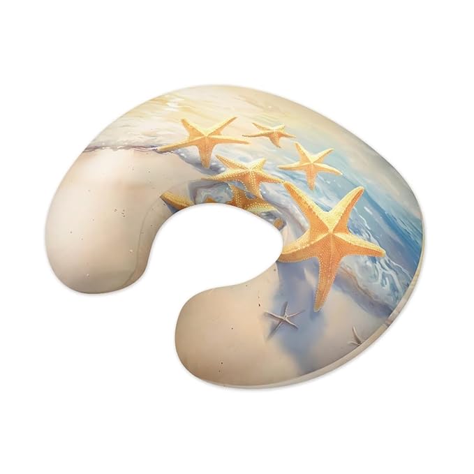 Sand Beach Starfish Ultra Soft Nursing Pillow Cover with Hidden Zipper Skin-Friendly Removable Slipcover for Breastfeeding Support Pillows Infant Feeding Cover for Home Car Decor