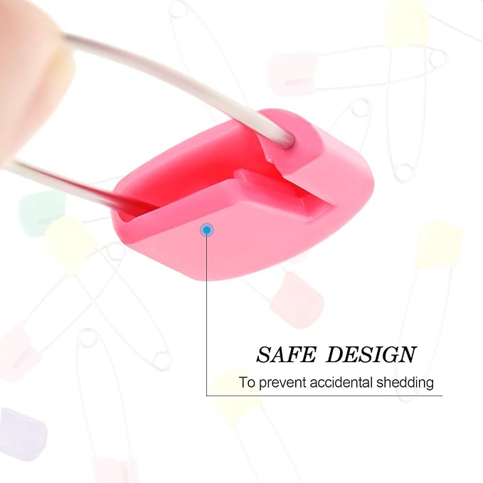 50 Pieces Diaper Pins Safety 2.2 Inch Plastic Head Cloth Diaper Nappy Pins with Locking Closures Stainless Steel with Velvet Bag(Colorful)