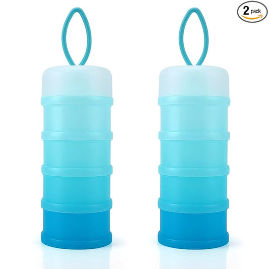 Accmor 2 Pack Baby Formula Dispenser On The Go, Stackable Formula Dispenser Formula Container to Go, Non-Spill Portable Milk Powder Kids Snack Storage Container, BPA Free