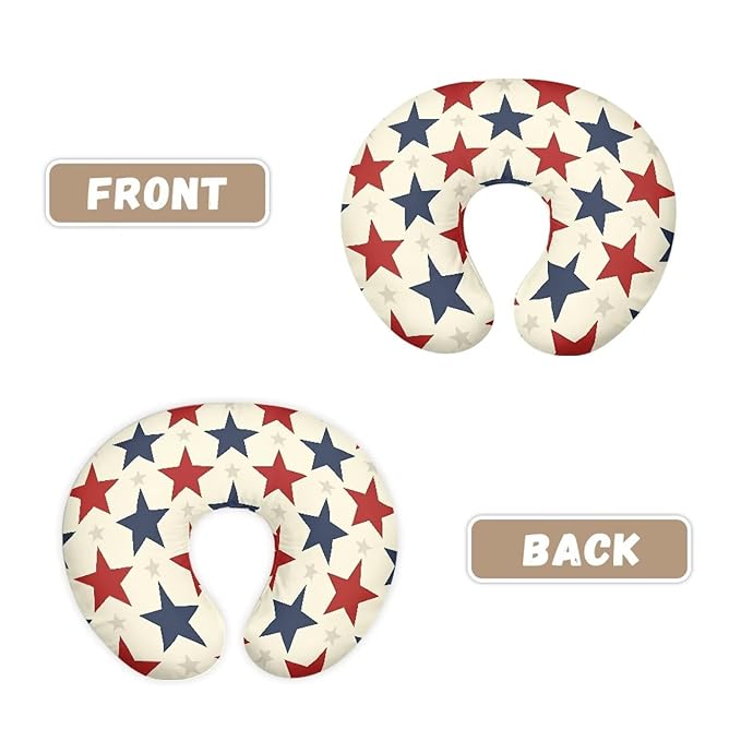 American Stars Baby Nursing Pillow Cover Soft Comfortable 4th of July Newborn Nursing Pillow Case Stain Resistant and Scratch Resistant