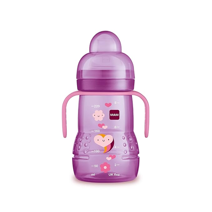 MAM Bottle Nipples Mixed Flow 4 Pack and MAM 8 oz Trainer Cup for Babies