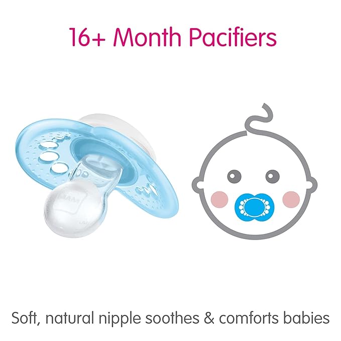 MAM Original, Nipple Shape Helps Promote Healthy Oral Development, 2 Pack, 16+ Months, Elephant