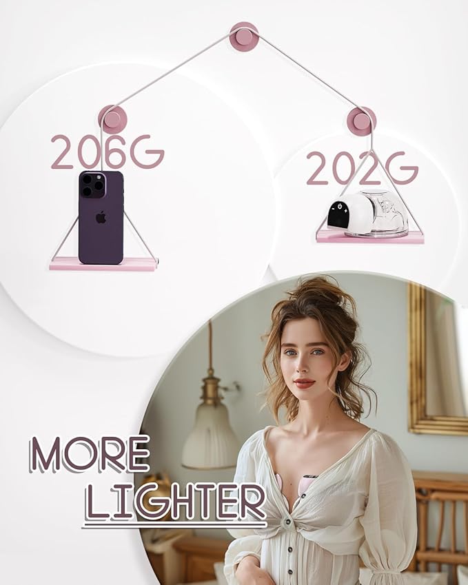Wearable Breast Pump (ABP-1508PRO),4 Modes 12 Levels with LED Dispaly, Low Noise Painless Rechargeable Wireless Electrical (Pink 2PCS)