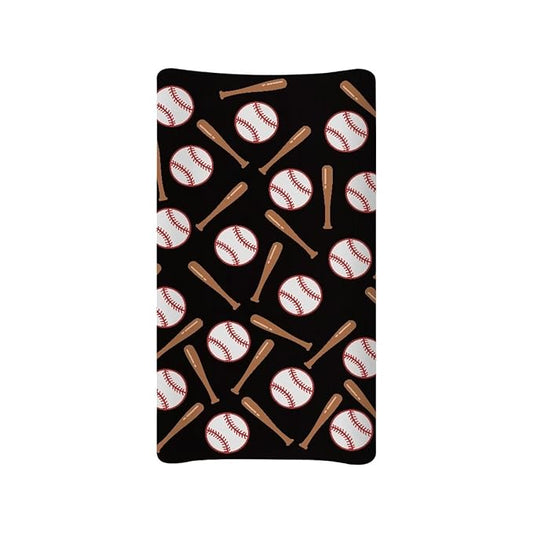 Baseball Print Changing Pad Cover for Baby Diaper Change Table Covers Soft Stretchy Unisex Diaper Change Table Sheets 16 X 32 Cradle Mattress Sheets