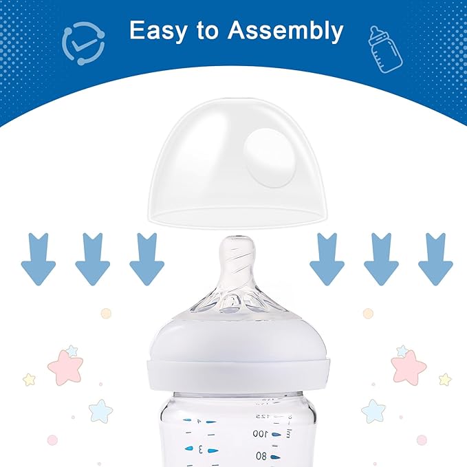 (4 Count) Baby Bottle Lids for Philips Avent Baby Bottles, Compatible with Philips Avent Natural Bottles & Natural Glass Bottles