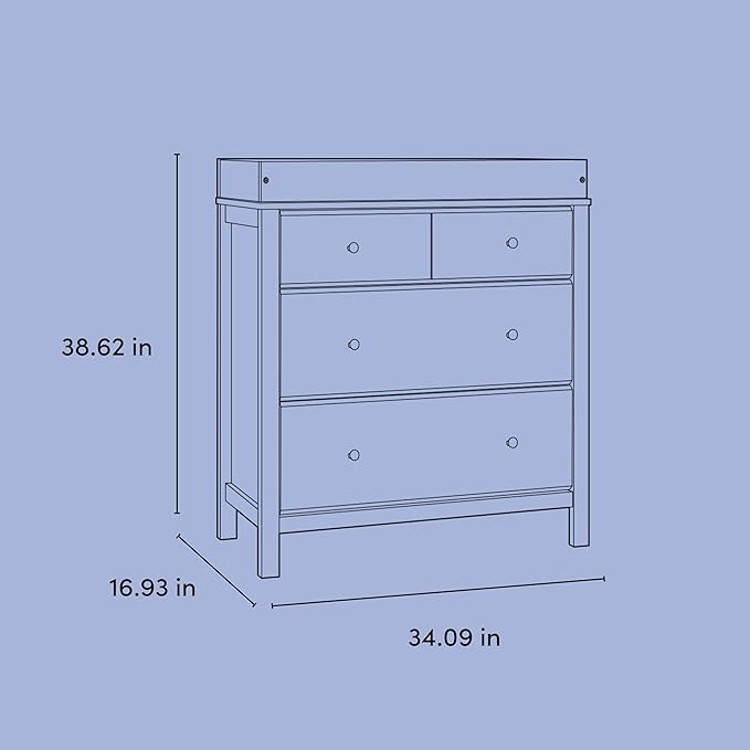 Storkcraft Horizon 3 Drawer Chest with Removable Changing Topper (Frosted Oat) – GREENGUARD Gold Certified Nursery Dresser, Kids’ Storage Chest with Organizer, Durable and Stylish 3-Drawer Design