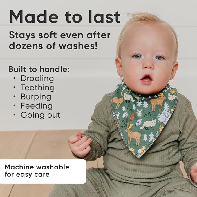 Copper Pearl Baby Bandana Bibs, 4 Pack