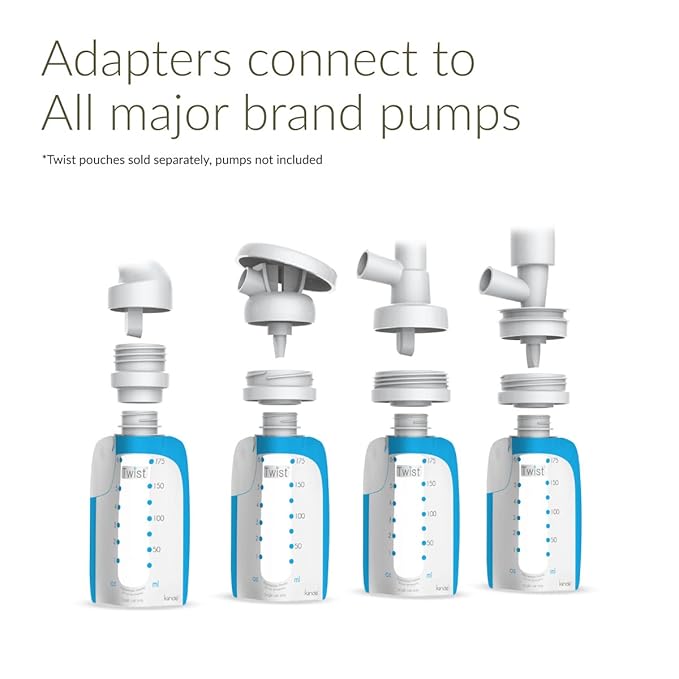 Kiinde Twist Milk Storage Bag Breast Pump & Baby Bottle Adapter Kit for All Major Breast Pump Brands (Pack of 14)